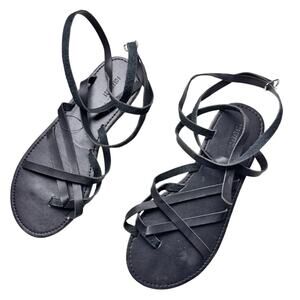 Forever 21 Black  Ankle Strap Gladiator Style Sandals Sz 7